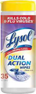 Lysol Dual Action Disinfecting Wipes, Citrus, 35oz