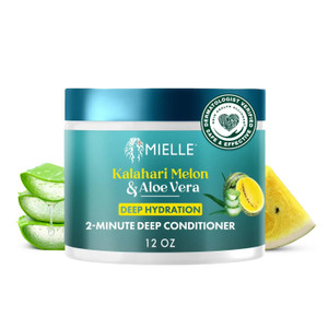 Mielle Organics 2-Minute Deep Conditioner - Kalahari Melon & Aloe Vera Moisturizing Hair Conditioner, 12 OZ