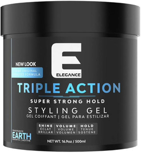Elegance Triple Action Hair Gel, Blue, 17.6 OZ