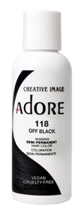 Adore Semi-Permanent Haircolor #118 Off Black 4Oz Adore Semi-Permanent Haircolor #118 Off Black 4Oz