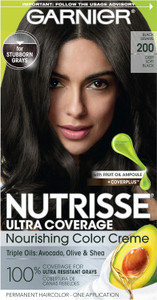 Garnier Nutrisse Hair Color, 200 Deep Soft Black