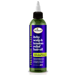 Difeel Itchy Scalp & Tension Relief Hair Oil with Tea Tree & Peppermint Oils for Braided Styles, 8 oz.