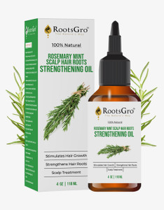 RootsGro Pure Natural Rosemary Oil for Hair Growth, 4 oz