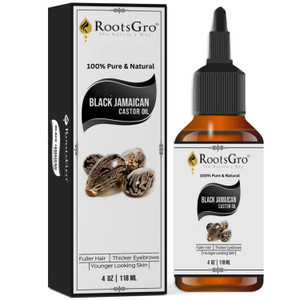 RootsGro Natural Jamaican Black Castor Oil, 4 OZ