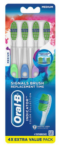 Oral-B Toothbrush Indicator Color Collection Medium 4-Pack Oral-B Toothbrush Indicator Color Collection Medium 4-Pack