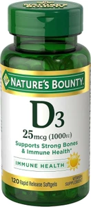 Nature's Bounty Vitamin D3 Softgels, 120count