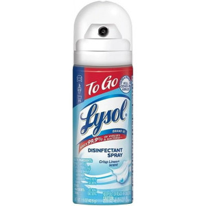 Lysol Crisp Linen Disinfectant Spray To Go, 1.5oz