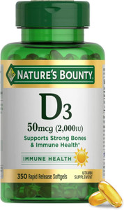 Nature's Bounty Vitamin D3 Softgels, 350count