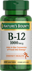 Nature's Bounty Vitamin B12 Supplements, 200count