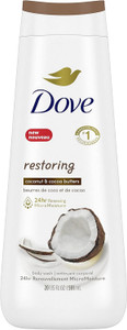 Dove Body Wash Restore Coconut & Cocoa Butter gentle body cleanser nourishes the skin, 20 OZ