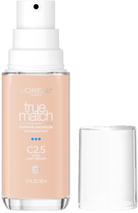 L'ORÉAL PARIS True Match Super-Blendable Foundation, Medium Coverage, W2.5, Light Medium, 1 oz