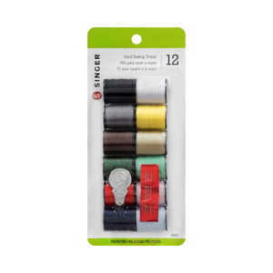 SINGER Mini Hand Sewing Polyester Thread Spools, Set of 12, Assorted Colors