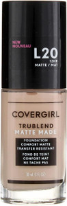 Covergirl Trublend Matte Liquid Foundation, L20 Light Ivory, 1oz