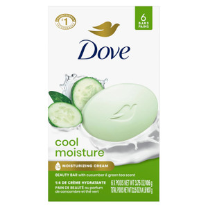 Dove Beauty Bar Soap Cool Moisture, 6count,  3.75oz