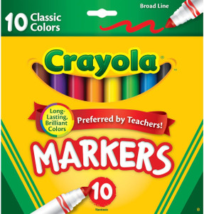 Crayola Broad Line Markers, Classic Colors, 10count