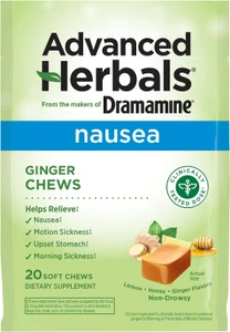 Dramamine Advanced Herbals Ginger Chews, 20count