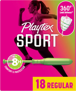 Playtex Sport Tampons Regular Absorbency, 18count