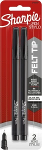 Sharpie Pen Felt Tip Fine, Black, 2count