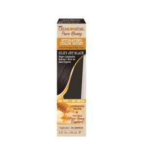Creme of Nature Pure Honey Hydrating Color Boost Semi Permanent Hair Color Silky Jet Black, 3 oz