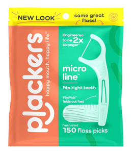 Plackers Micro Line Floss Picks Fresh Mint 150 Count Plackers Micro Line Floss Picks Fresh Mint 150 Count