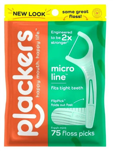 Plackers Micro Line Floss Picks Fresh Mint 75 Count Plackers Micro Line Floss Picks Fresh Mint 75 Count