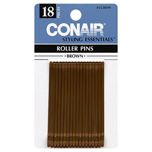 Conair Styling Essentials Roller Pins, Brown, 18count