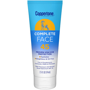 Coppertone Complete Face Sunscreen Lotion SPF 45, 2.5oz