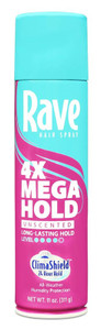 Rave 4X Mega Hold Hairspray Unscented 11Oz Aerosol Rave 4X Mega Hold Hairspray Unscented 11Oz Aerosol