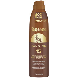 Coppertone Tanning Sunscreen Spray, SPF 15, 8.3oz