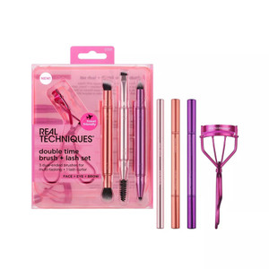 Real Techniques Double Time Brush + Lash Set, 4 count