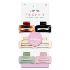 Gimme Fine Hair Small Claw Clips,  Assorted, 6count