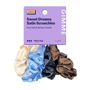Gimme Sweet Dreams Satin Scrunchies, Assorted, 4count