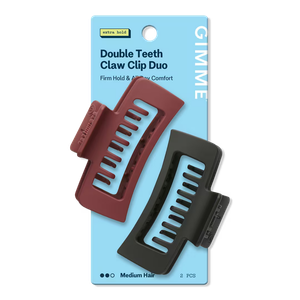 Gimme Rectangle Double Teeth Claw Clip, Assorted, 2count