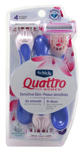 Schick Womens Quattro Razor Sensitive Disposable 3 Count Schick Womens Quattro Razor Sensitive Disposable 3 Count