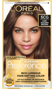 Loreal Paris Preference Defying Color, 5CG Iced Golden Brown