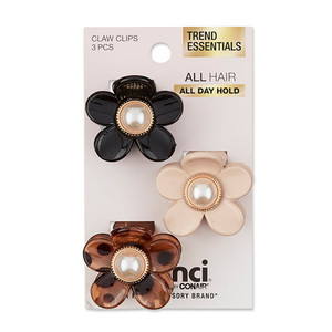 Scunci All Day Hold Daisy Claw Clips,  Assorted, 3count