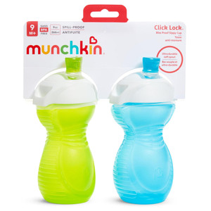 Munchkin Click Lock 9oz Bite Proof Sippy Cup, 2 ct