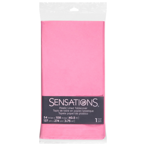 SENSATIONS Plastic Lined Tablecover Candy Pink