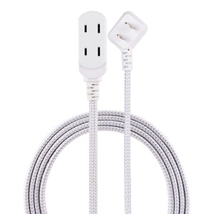 cordinate Basic 3-Outlet Polarized Extension Cord White, 15 ft