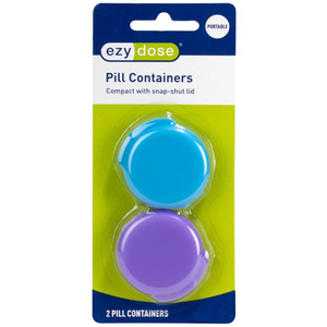 ezy dose Daily Rounds Pill Container Set Assorted Colors, 2 count