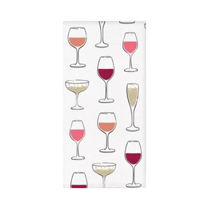 MUkitchen Print Towel Wine Glasses