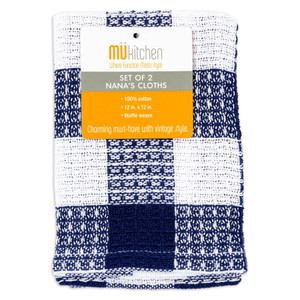 MUkitchen Nana's Dish Cloth Ink Blue, 2 count