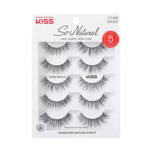 Kiss Lash False Eyelashes, 02 So Natural, 5count
