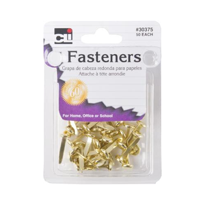 CLi Brass Plated .75" Round Head Fasteners, 50 count