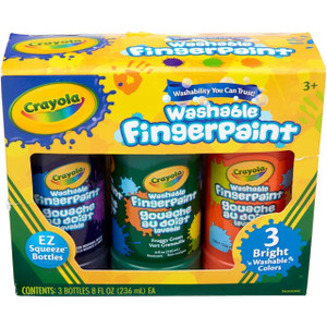 Crayola Washable Fingerpaints Secondary Colors, 3 count