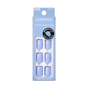 Kiss Color Press-On Fake Nails, Baby Why So Blue
