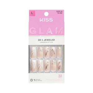 Kiss Glam Premium Faux Nails,  Wrapped in Beauty