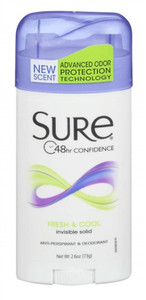 Sure Deodorant 2.6Oz Invisible Solid Fresh & Cool