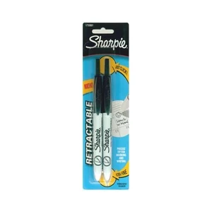 Sharpie Retractable Ultra Fine Black Permanent Markers, 2ct