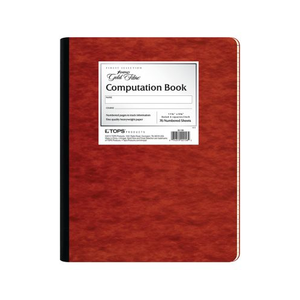 Ampad Computation Book Graph Ruled Red Pressboard Covers Ivory Paper, 76 Sheets